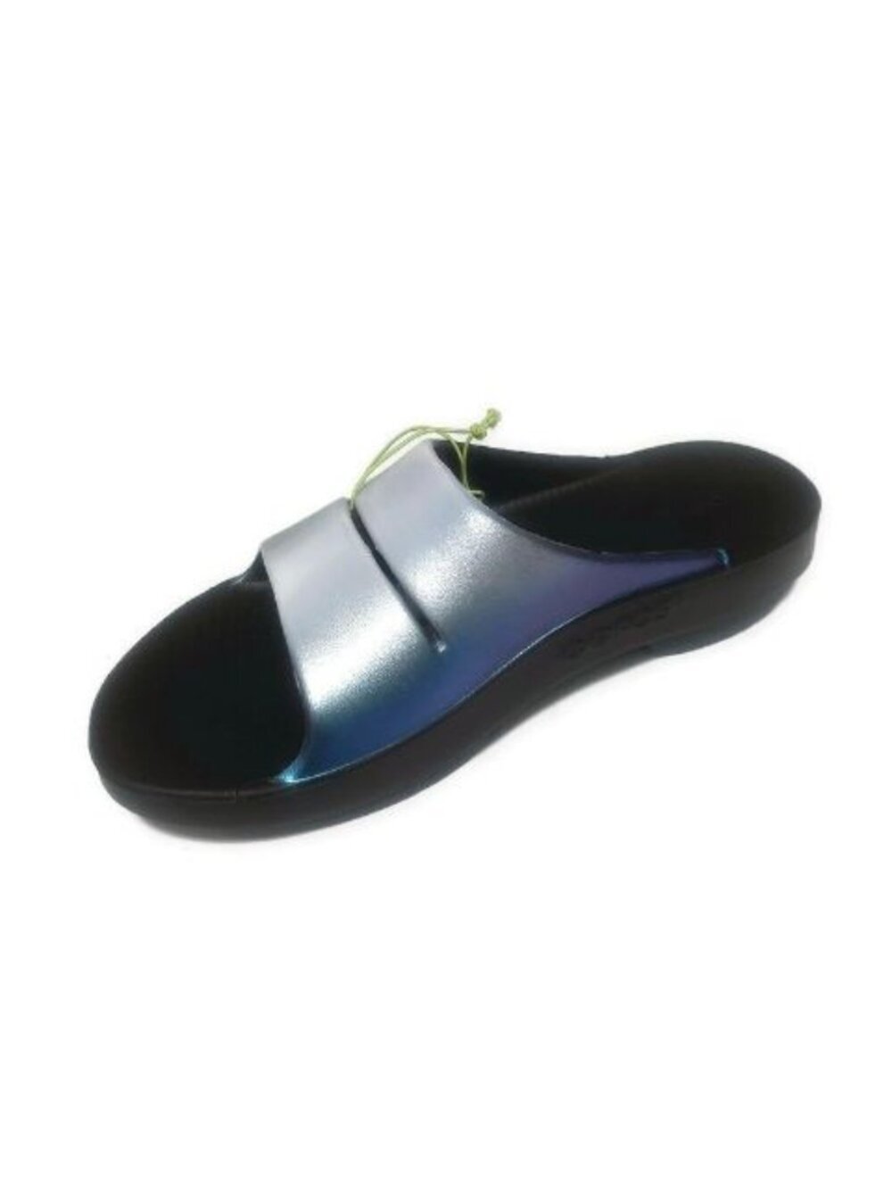 OOFOS Ooahh Luxe Recovery Slide Womens Size 8 EU 39 Sandal Metallic Frost Shoe T - Picture 3 of 9